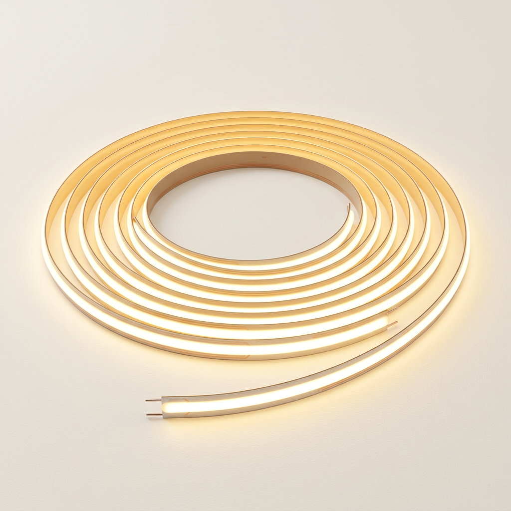 Clean studio photo of the coiled LED strip