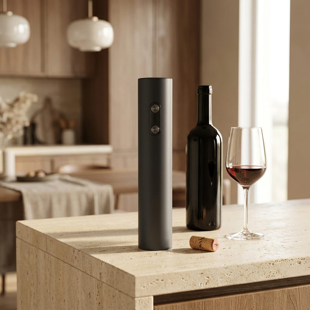 Electric wine opener in an elegant kitchen setting